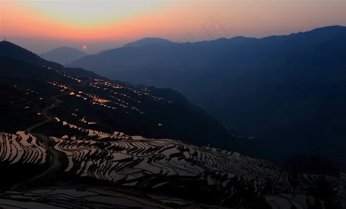 贵州加榜梯田风景素材图片
