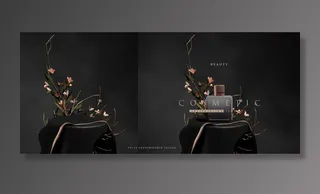 电商黑色产品展示台素材