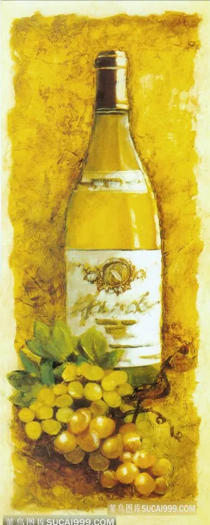 葡萄酒瓶艺术油画
