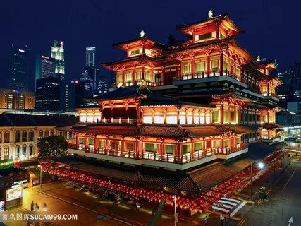 旧金山唐人街夜景图片