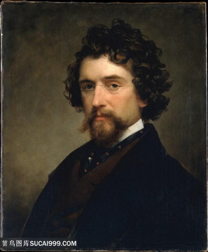 胡须男士肖像油画装饰画