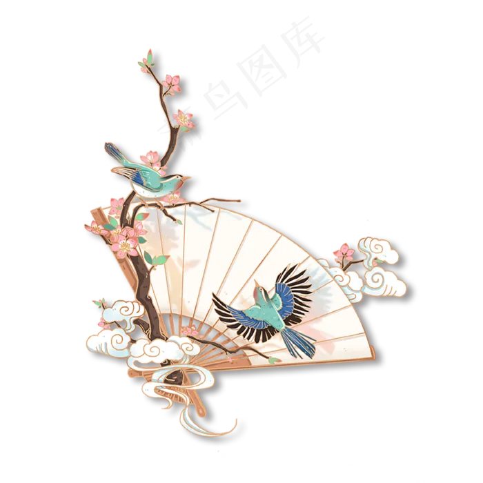 七夕梅花扇子