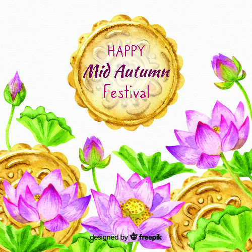 设计中秋节背景风景eps,ai矢量模版下载