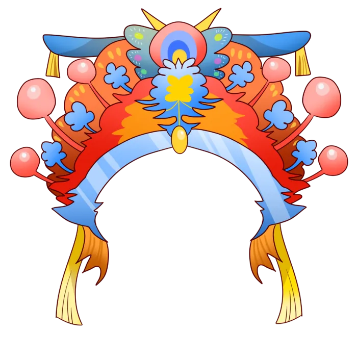 卡通京剧戏剧人物脸谱插画PNG图片 国潮中国风Q版戏剧人物PS素材