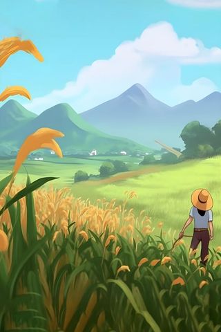 秋季农田丰收金黄背景