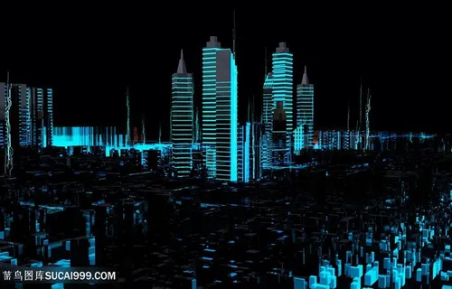 创意线条建筑远景高清图片