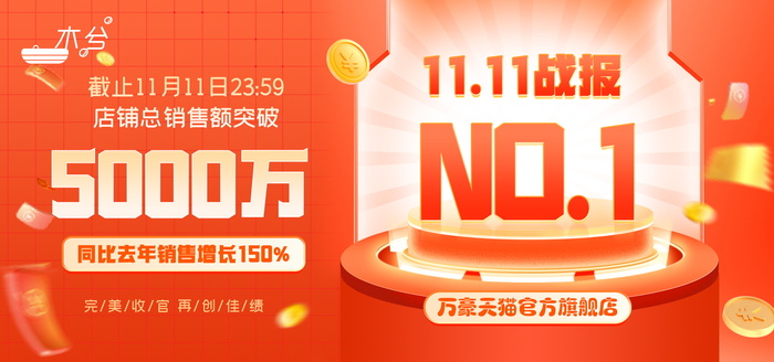 双十一业绩战报海报psd模版下载