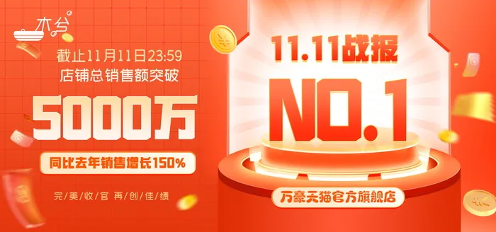 双十一业绩战报海报psd模版下载