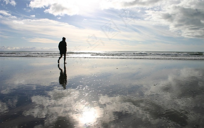 傍晚蓝天白云高清图