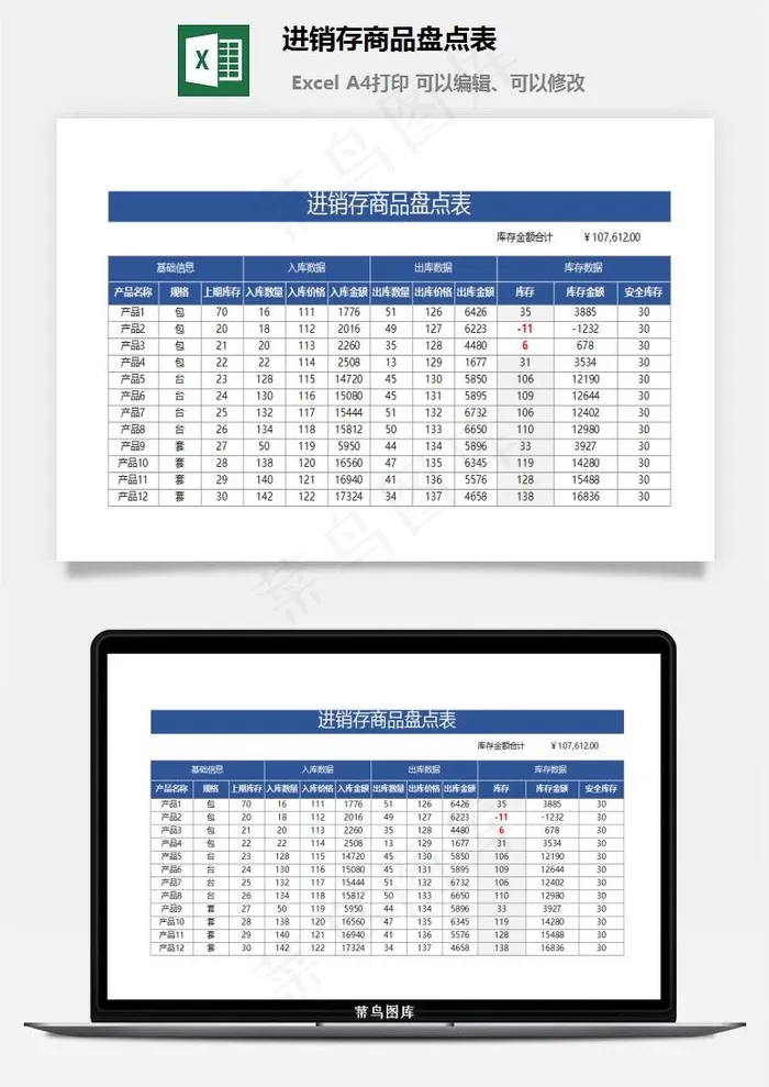 进销存商品盘点表
