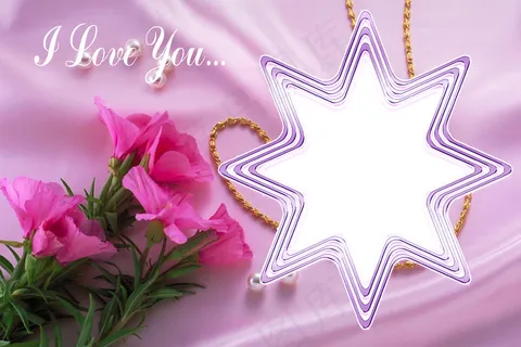 粉色鲜花花束相框图片