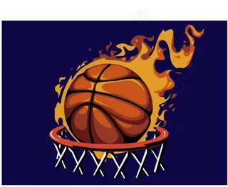 篮球火插画可编辑