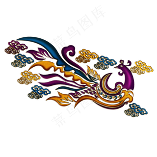 凤凰图腾卡通手绘祥云