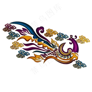 凤凰图腾卡通手绘祥云