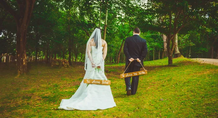 唯美婚纱背影图片
