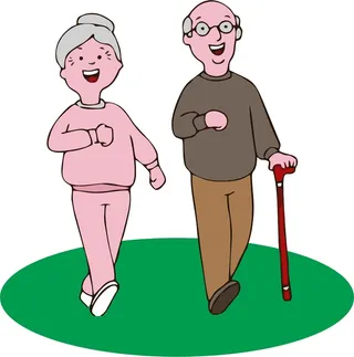 爷爷奶奶步行卡通