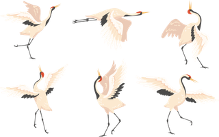 中国风古典中式国潮风手绘飞鹤图案仙鹤装饰素材PNG免抠插画元素