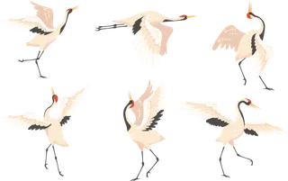 中国风古典中式国潮风手绘飞鹤图案仙鹤装饰素材PNG免抠插画元素