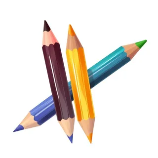 铅笔彩色学习元素