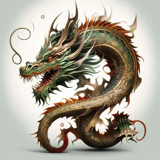 节日生肖龙，插画风格，红色，综合使用