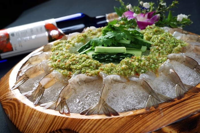 鲜虾刺身美食素材