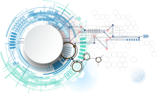 立体圆形绿色线条装饰科技kv主视觉