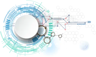 立体圆形绿色线条装饰科技kv主视觉