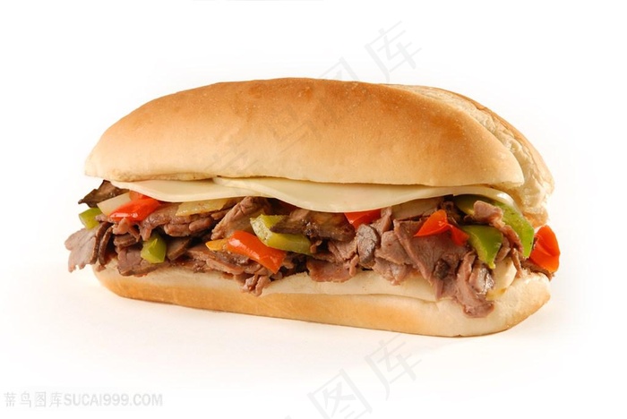 可口的夹肉三明治高清图片