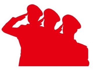 矢量三军敬礼轮廓