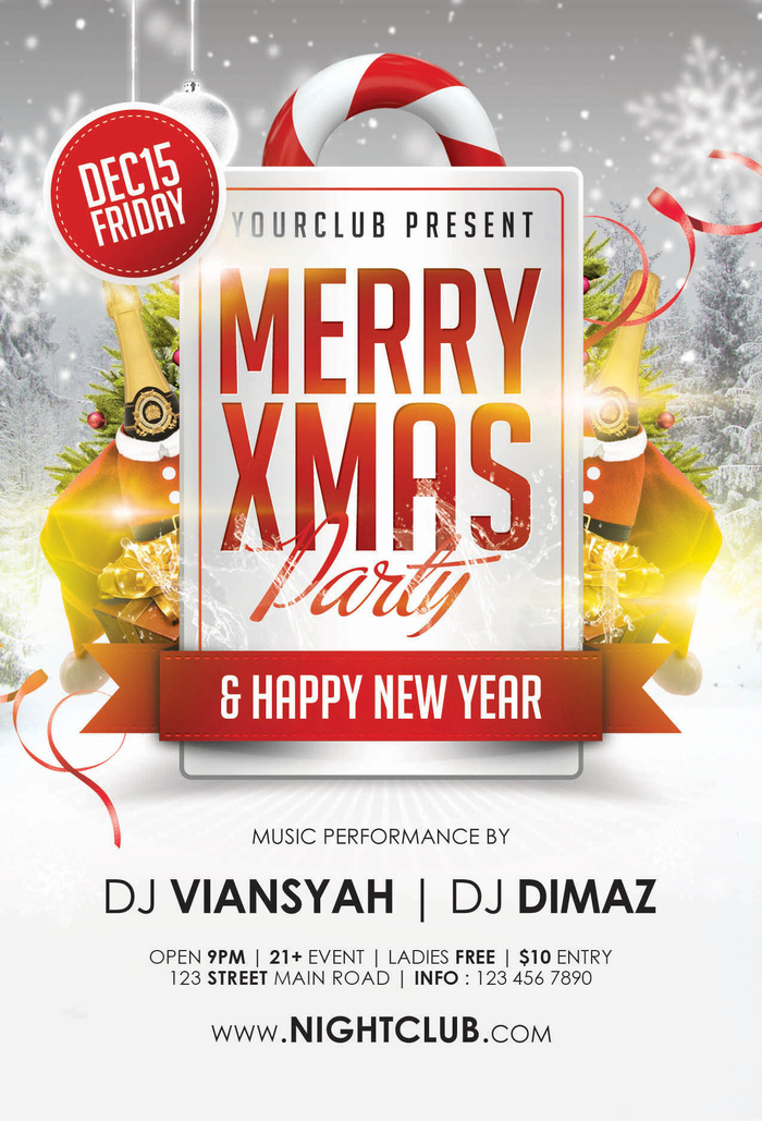 简约大气圣诞节快乐海报