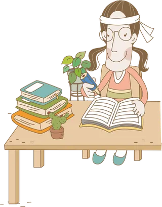 认真学习女孩卡通简笔少儿兴趣班