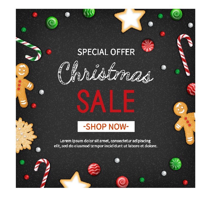 圣诞节圣诞树圣诞老人闪亮装饰电商促销折扣海报