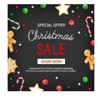 圣诞节圣诞树圣诞老人闪亮装饰电商促销折扣海报