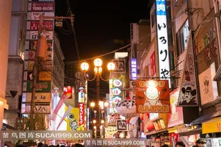 日本旅游大阪城市夜色