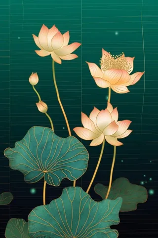 绿色简约清新莲花节气背景