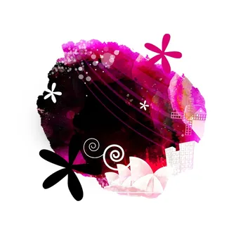 红色简约风唯美梦幻名片海报鲜花插图插画背景图片素材