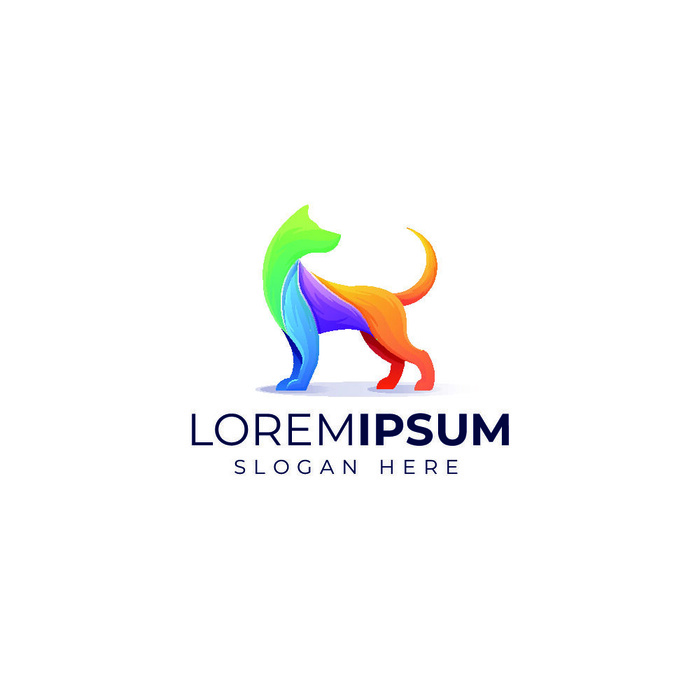 动物形象几何图形状鸟类狗狗渐变LOGO标志ai矢量源文件设计素材eps,ai矢量模版下载