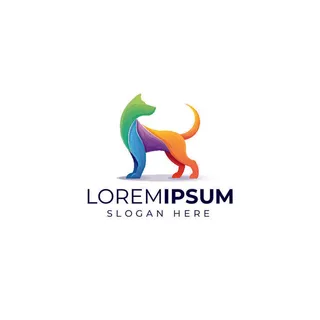 动物形象几何图形状鸟类狗狗渐变LOGO标志ai矢量源文件设计素材