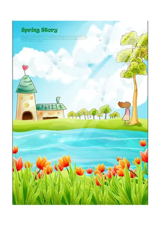 欢迎春天到花开风景