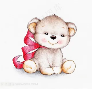 系着红丝带的玩具熊