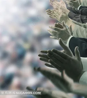 多个双手鼓掌动作特写