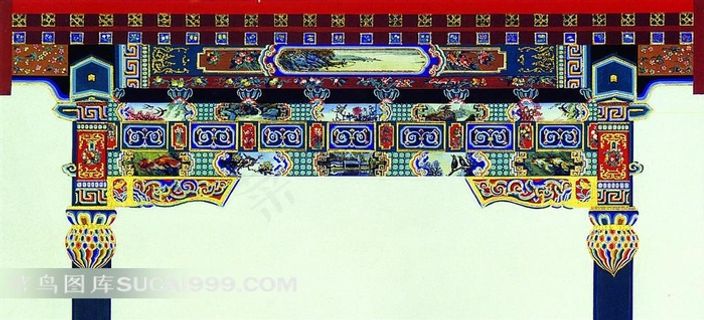中国传统建筑房梁中国古典吉祥纹饰