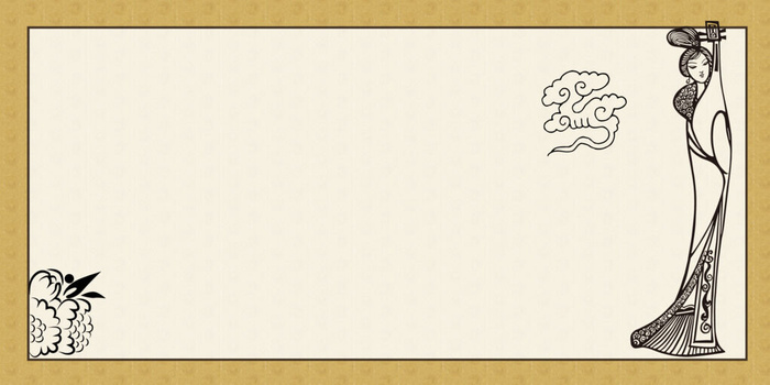 中国风传统水墨古风古典展板边框工笔画PS海报背景平面广告Ai设计素材