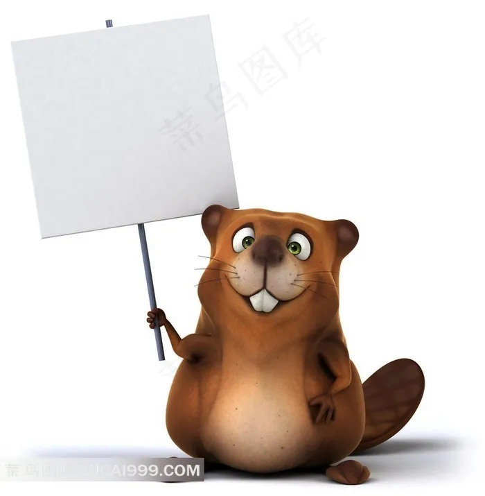 卡通海狸举牌照图片