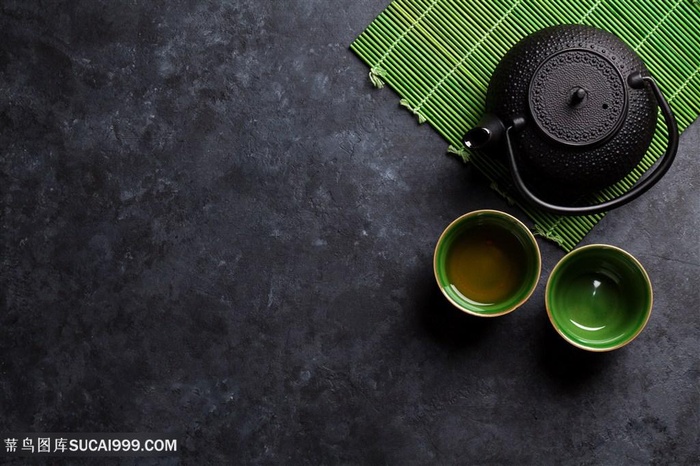 优雅日式茶壶茶杯高清图片