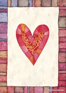 水彩爱心艺术插画