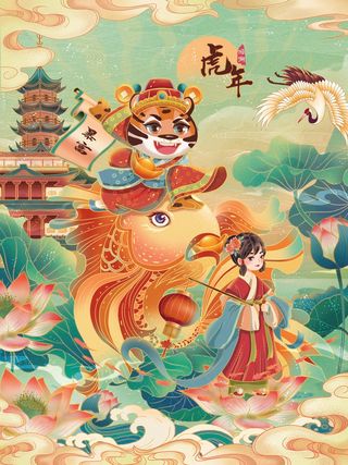 虎年 新年海报图片