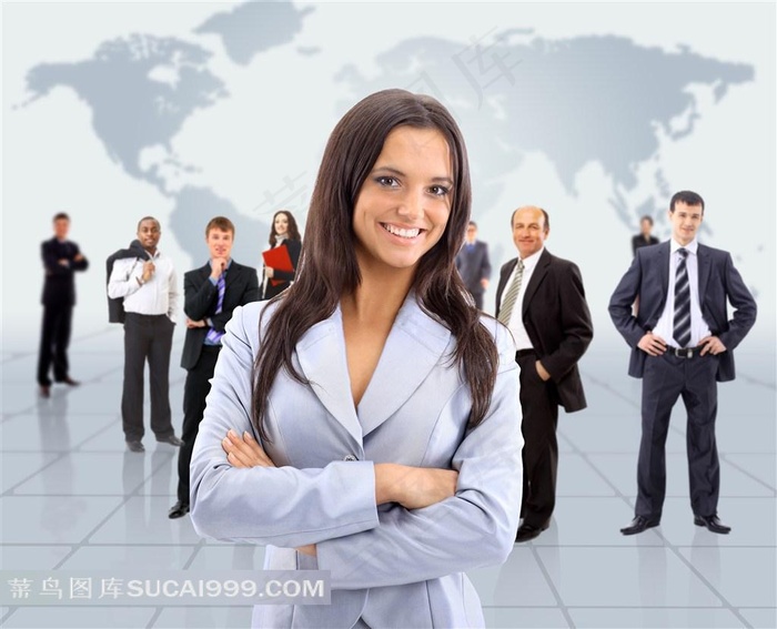 站在前排的商务女白领图片