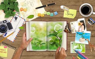 木板照片照相画册背景