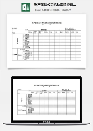 财产保险公司机动车险经营结构情况统计表excel模板预览图